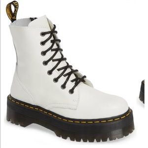 Dr. Marten Jadon platform combat boots in white